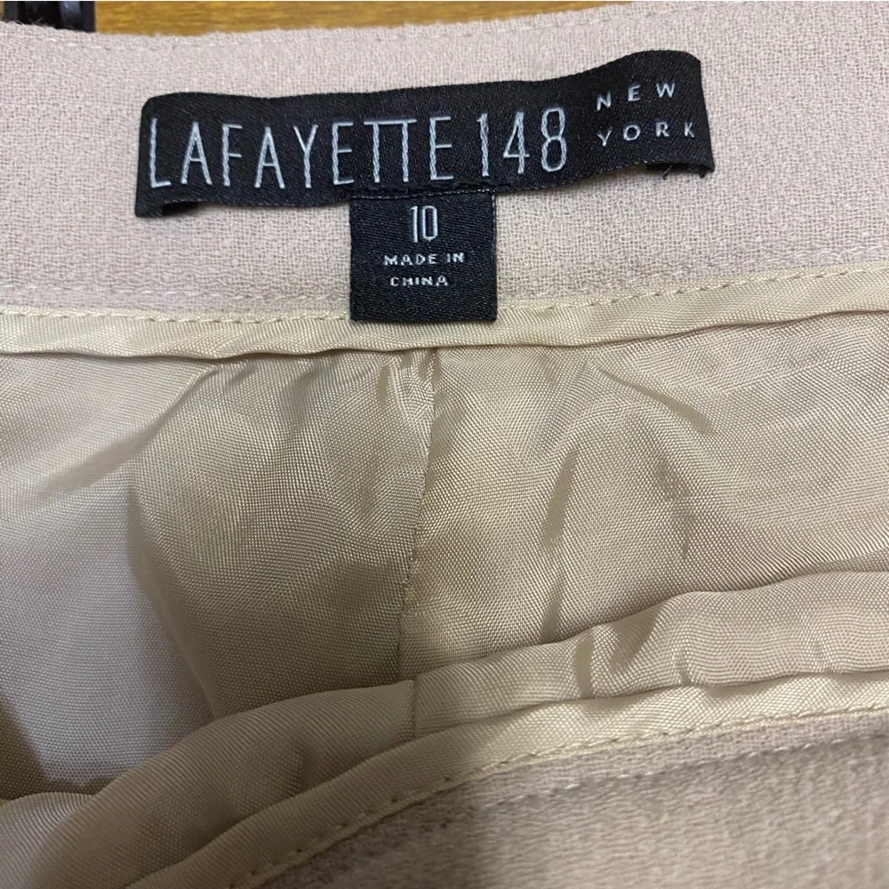 Lafayette 148 New York Women’s Bleecker Pants Size 10 100% Virgin Wool Neutral